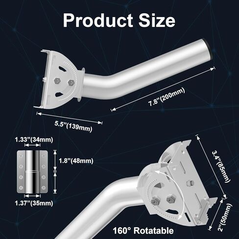 Wireless Bridge Mount Bracket - Universal Antenna Pole Mount Bracket, 11" Adjustable J Mount Mast Kit for Weather Station, TV, Yagi, Signal Booster, Outdoor WiFi Wireless Bridge, Access Point Mounting in Saudi Arabia