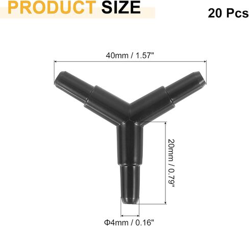 موصل صمام الهواء Uxcell 20pcs Aquarium ، 3 طرق مضمّنة أنابيب غير عائدات من أجل 4 × 6 مم معرف طيران الأسماك خط البركة البركة ، واضحة in Kuwait