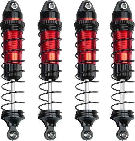 RC Shock Absorber Set, Aluminum Front Rear Universal Shock Absorber Oil Damper for Losi 1/18 Mini LMT 4X4 Brushed Monster Truck RTR Upgrade Parts (Silver) in Kuwait