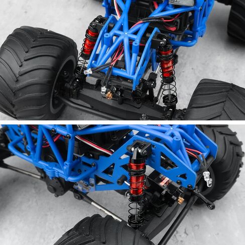 RC Shock Absorber Set, Aluminum Front Rear Universal Shock Absorber Oil Damper for Losi 1/18 Mini LMT 4X4 Brushed Monster Truck RTR Upgrade Parts (Silver) in Kuwait