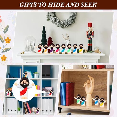 Leitee 25 Pcs Little Jesus Figures Original Design Mini Rubber Jesus Toys to Hide and Seek Religious Party Favors Sunday School Baptism Gifts(Hands Cross Style) in Saudi Arabia