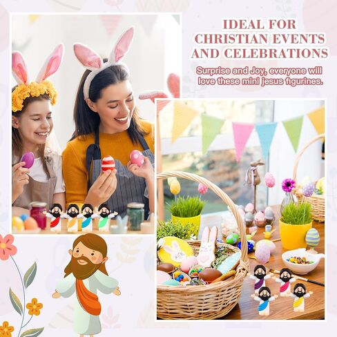 Leitee 25 Pcs Little Jesus Figures Original Design Mini Rubber Jesus Toys to Hide and Seek Religious Party Favors Sunday School Baptism Gifts(Hands Cross Style) in Saudi Arabia