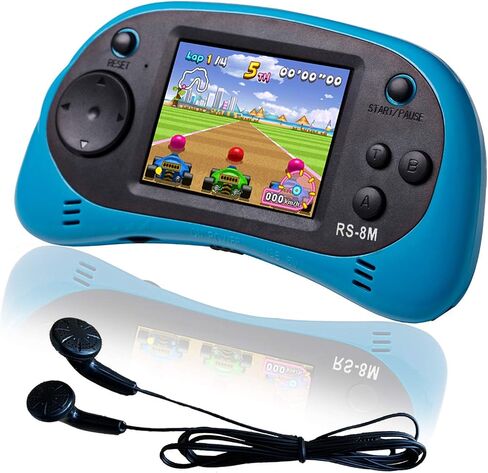 EASEGMER 16 Bit Kids Handheld Games Built-in 220 HD Video Games, 2.5 Inch Portable Game Player with Headphones - Best Travel Electronic Toys for Kids Age 3-10 Years Old Children (Blue) in Saudi Arabia