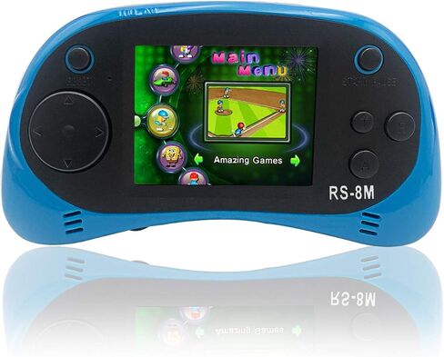 EASEGMER 16 Bit Kids Handheld Games Built-in 220 HD Video Games, 2.5 Inch Portable Game Player with Headphones - Best Travel Electronic Toys for Kids Age 3-10 Years Old Children (Blue) in Saudi Arabia