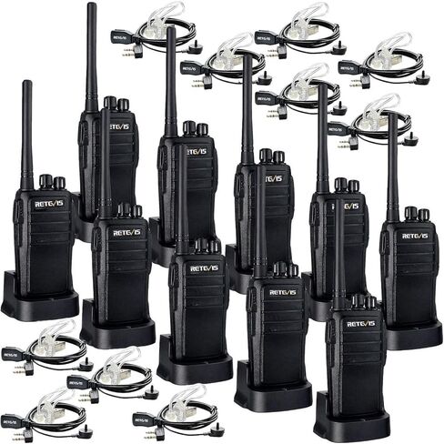 Retevis RT21 Walkie Talkies with Earpiece,2 Way Radio Long Range,Rugged Emergency Alarm,Handfree, Portable FRS Two Way Radios for Warehouse Education (10 Pack) in Kuwait