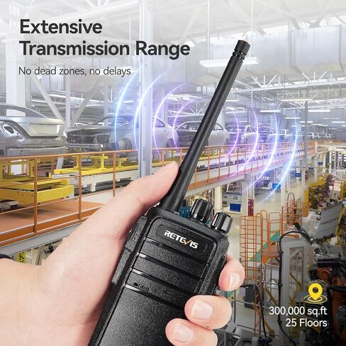 Retevis RT21 Walkie Talkies with Earpiece,2 Way Radio Long Range,Rugged Emergency Alarm,Handfree, Portable FRS Two Way Radios for Warehouse Education (10 Pack) in Kuwait