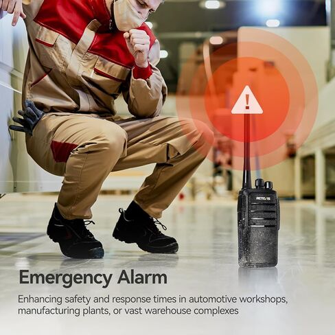 Retevis RT21 Walkie Talkies with Earpiece,2 Way Radio Long Range,Rugged Emergency Alarm,Handfree, Portable FRS Two Way Radios for Warehouse Education (10 Pack) in Kuwait