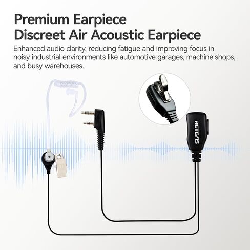 Retevis RT21 Walkie Talkies with Earpiece,2 Way Radio Long Range,Rugged Emergency Alarm,Handfree, Portable FRS Two Way Radios for Warehouse Education (10 Pack) in Kuwait