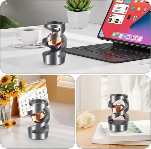 Upgraded Kinetic Desk Toys, Kinetic Spinning Desk Toy for Office for Adults, Quite Fidget Toys for Kids Teens, Desk Fidgets for Adults with ADHD (Grey Rose Gold) in Saudi Arabia
