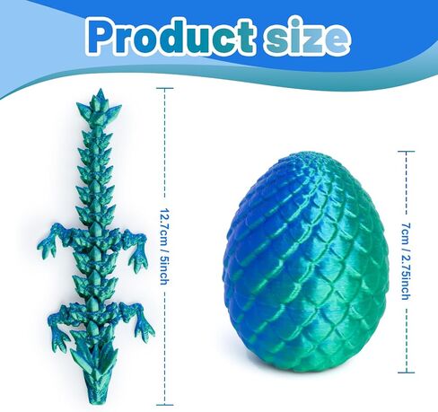 3D Printed Dragon Eggs with Hinges - 12 PCS, Mini Cute Party Favors, Classroom Prizes Bulk, Birthday Gift, Collectibles for Adults&Teens, Fidget Animals, Desk Pets (Multicolor) in Saudi Arabia