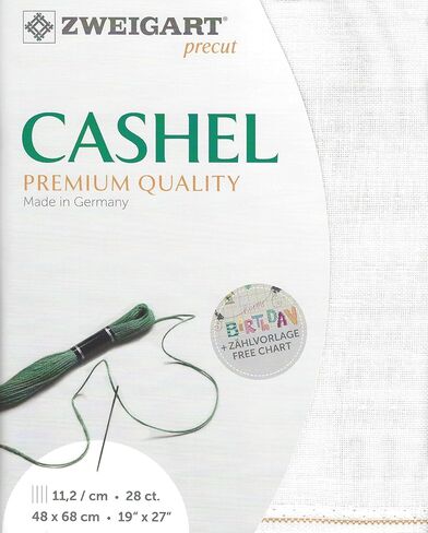 Precut Zweigart Cashel 28 Count Opalescent White 3281/1111. قماش الإبرة ، نسيج غرزة متقاطع ، قماش تطريز بنسبة 94 ٪ و 6 ٪ Met.polyester in Kuwait