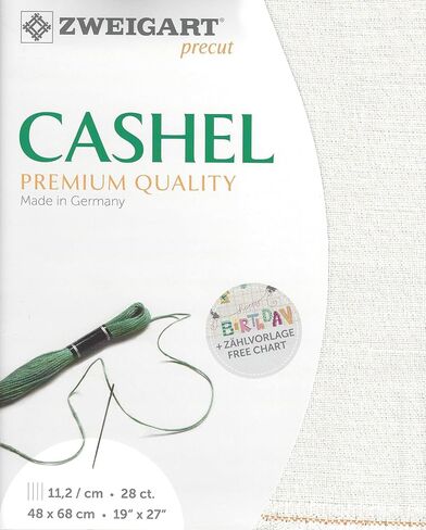Precut Zweigart Cashel 28 Count Opalescent White 3281/1111. قماش الإبرة ، نسيج غرزة متقاطع ، قماش تطريز بنسبة 94 ٪ و 6 ٪ Met.polyester in Kuwait
