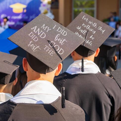 8 Pack Graduation Cap Stickers Decoration Glitter Alphabet Letter Stickers Self Adhesive,Classroom Decor DIY Crafts Art Making (Silver) in Saudi Arabia