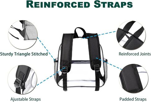 حقيبة ظهر Keepcross Clear Stadium مقاس 12 × 6 × 12 حقيبة صغيرة شفافة للاستاد معتمدة للأحداث الرياضية وحفلات المهرجانات، والنساء والرجال in Kuwait