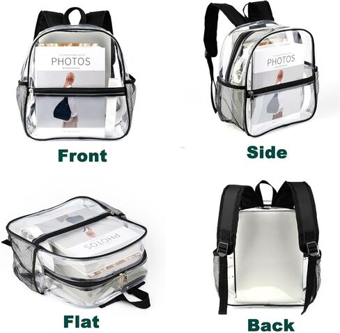 حقيبة ظهر Keepcross Clear Stadium مقاس 12 × 6 × 12 حقيبة صغيرة شفافة للاستاد معتمدة للأحداث الرياضية وحفلات المهرجانات، والنساء والرجال in Kuwait