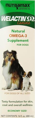 Nutramax Welactin Omega-3 Fish Oil Skin and Coat Health Supplement Liquid for Dogs - 16 Ounce 3 Pack in Kuwait