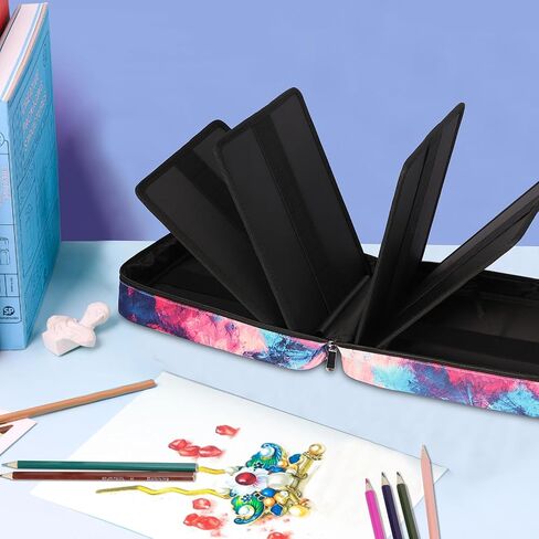 JAKAGO 274 Slots Colored Pencil Case Large Capacity Pen Holder for Artist Painter Zipper Organizer Bag for Marker Highlighter Storage Case for Office Sketch Travel Supplies(Blue) in Saudi Arabia