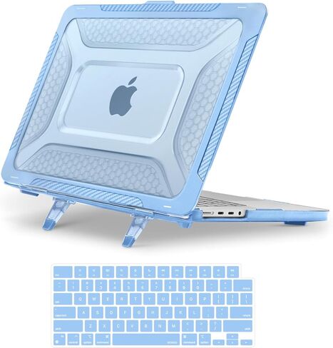 حافظة MOSISO متوافقة مع جهاز MacBook Pro مقاس 16 بوصة إصدار 2024-2021 M3 A2991 M2 A2780 M1 A2485، حافظة صلبة من البلاستيك المقاوم للصدمات وشديد التحمل من مادة TPU مع مسند قابل للطي وغطاء لوحة مفاتيح، أسود in Saudi Arabia