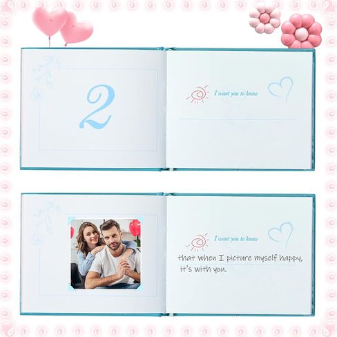 Valentines Fill In The Blank Book Mini How i Love You Journal with Stickers Picture Corners DIY Wrote Love about You Book Valentines Gifts for Women Men Boyfriend,4.1" x 3.4"(Red) in Kuwait