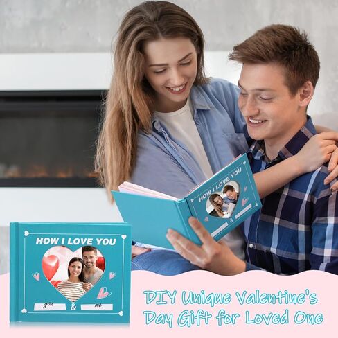 Valentines Fill In The Blank Book Mini How i Love You Journal with Stickers Picture Corners DIY Wrote Love about You Book Valentines Gifts for Women Men Boyfriend,4.1" x 3.4"(Red) in Kuwait