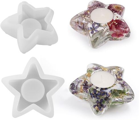2 PCS حاملي شموع على شكل قلب الإبوكسي DIY الراتنج الشمعدان الذي يلقي القالب السيليكون tealight لقالب حاوية الحلية صنع مركبة الصنع ديكور المنزل ، كل 4.1 "× 3.4" × 1.6 " in Kuwait
