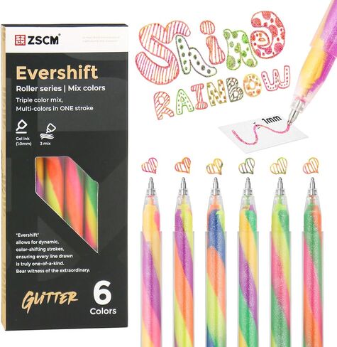 6 حزمة خلط من 3 ألوان Magic Rainbow Pastel Gel Ambens ، قلم متغير للألوان ، قلم Kawaii Fun for Women Girls Doodling Scrapbooking Journaling ، فنان يوضح in Kuwait