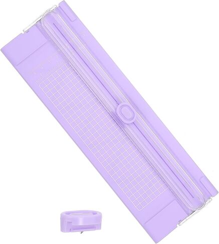 PATIKIL Paper Cutter Trimmer, A4 Straight Small Portable Paper Slide Paper Slicer with Safe-Guard for Craft Cardstock Label Card, Scrapbook Photo, Purple, with 1 Blade in Kuwait
