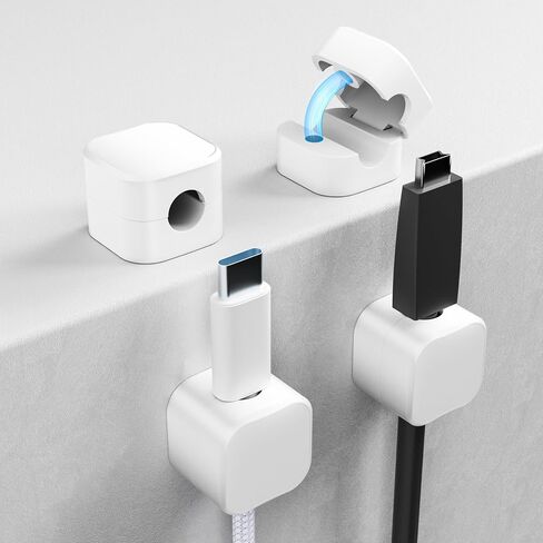 Magnetic Cable Management Clips 8 Pack, Cliffora Cord Organizer, Phone USB Charging Cable Storage Holder, Cable Clips Organizer for Office Desk Car Wall Desktop Nightstand - Black in Saudi Arabia