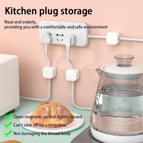 Magnetic Cable Management Clips 8 Pack, Cliffora Cord Organizer, Phone USB Charging Cable Storage Holder, Cable Clips Organizer for Office Desk Car Wall Desktop Nightstand - Black in Saudi Arabia