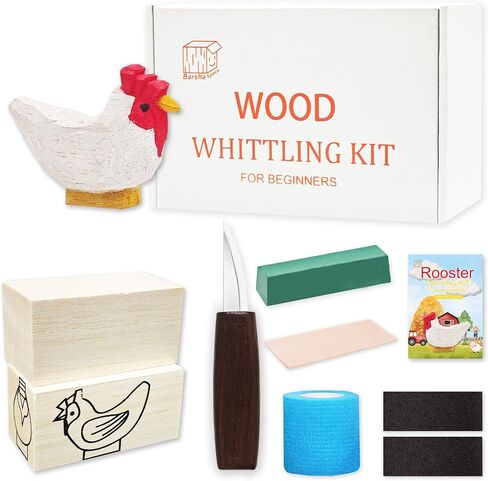 Wood Carving Kit, Bird Carving DIY Kits for Adults,Wood Carving Tools with 1 Wood Carving Knives 2 Balsa Blocks (Cardinal) in Kuwait