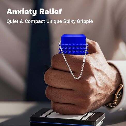 Little Ouchies تململ - سلسلة مفاتيح محفزة بحجم الجيب مع تصميم Grippie spiky ، لعبة القلق وتخفيف الإجهاد للبالغين ، هدايا فريدة من نوعها للأصدقاء والعائلة (أسود) in Kuwait