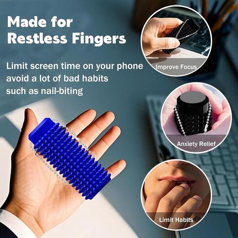 Little Ouchies تململ - سلسلة مفاتيح محفزة بحجم الجيب مع تصميم Grippie spiky ، لعبة القلق وتخفيف الإجهاد للبالغين ، هدايا فريدة من نوعها للأصدقاء والعائلة (أسود) in Kuwait