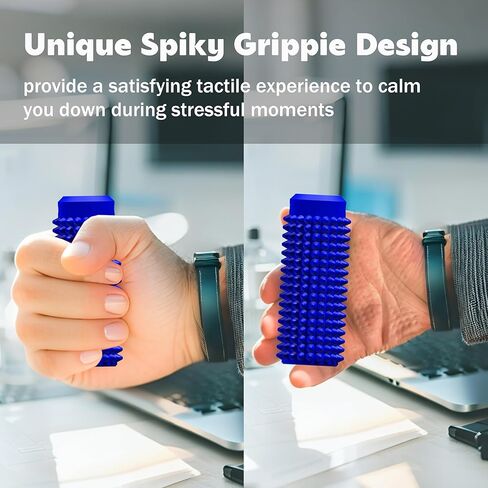 Little Ouchies تململ - سلسلة مفاتيح محفزة بحجم الجيب مع تصميم Grippie spiky ، لعبة القلق وتخفيف الإجهاد للبالغين ، هدايا فريدة من نوعها للأصدقاء والعائلة (أسود) in Kuwait