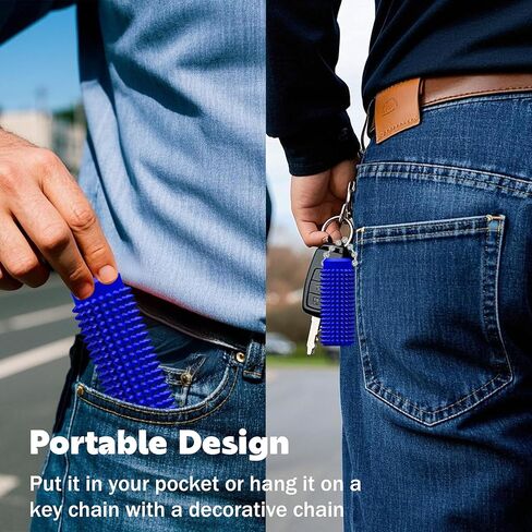 Little Ouchies تململ - سلسلة مفاتيح محفزة بحجم الجيب مع تصميم Grippie spiky ، لعبة القلق وتخفيف الإجهاد للبالغين ، هدايا فريدة من نوعها للأصدقاء والعائلة (أسود) in Kuwait