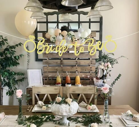 Pre-Strung Bride to Be Banner - Rose Gold Glitter Bridal Shower Decorations Supplies - Bride to Be Sign Bridal Shower Banner for Bachelorette Party, Engagement or Wedding, Photo Booth Prop in Saudi Arabia