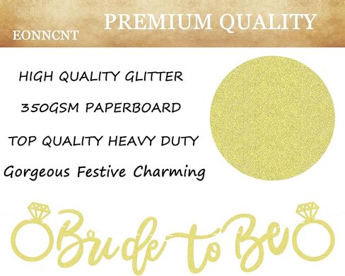 Pre-Strung Bride to Be Banner - Rose Gold Glitter Bridal Shower Decorations Supplies - Bride to Be Sign Bridal Shower Banner for Bachelorette Party, Engagement or Wedding, Photo Booth Prop in Saudi Arabia