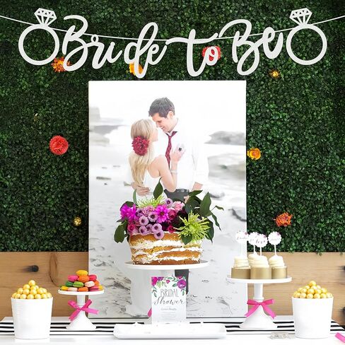 Pre-Strung Bride to Be Banner - Rose Gold Glitter Bridal Shower Decorations Supplies - Bride to Be Sign Bridal Shower Banner for Bachelorette Party, Engagement or Wedding, Photo Booth Prop in Kuwait