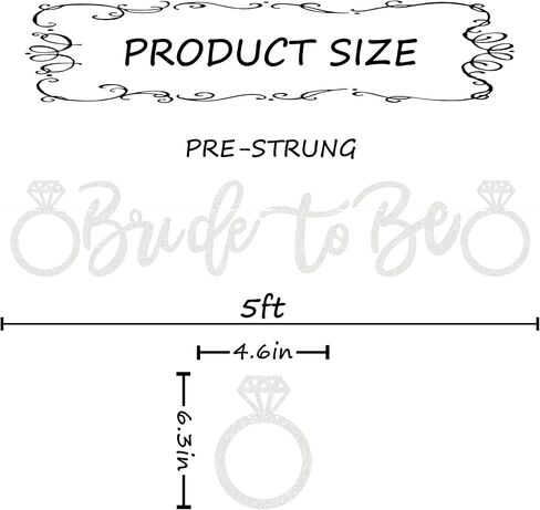 Pre-Strung Bride to Be Banner - Rose Gold Glitter Bridal Shower Decorations Supplies - Bride to Be Sign Bridal Shower Banner for Bachelorette Party, Engagement or Wedding, Photo Booth Prop in Kuwait