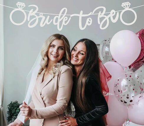 Pre-Strung Bride to Be Banner - Rose Gold Glitter Bridal Shower Decorations Supplies - Bride to Be Sign Bridal Shower Banner for Bachelorette Party, Engagement or Wedding, Photo Booth Prop in Kuwait