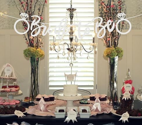 Pre-Strung Bride to Be Banner - Rose Gold Glitter Bridal Shower Decorations Supplies - Bride to Be Sign Bridal Shower Banner for Bachelorette Party, Engagement or Wedding, Photo Booth Prop in Kuwait