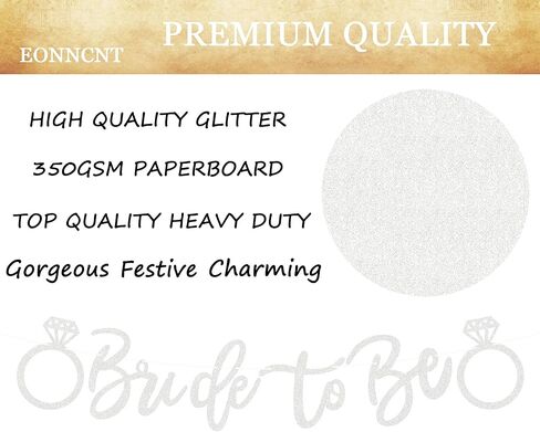 Pre-Strung Bride to Be Banner - Rose Gold Glitter Bridal Shower Decorations Supplies - Bride to Be Sign Bridal Shower Banner for Bachelorette Party, Engagement or Wedding, Photo Booth Prop in Kuwait