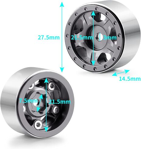 que-t 4pcs 1.0inch Metal Beadlock Wheel Rims Hubs for 1:24 Axial SCX24 AXI0081 AXI00001 C10 AXI00002 JLU RC CAR (Orange) in Kuwait