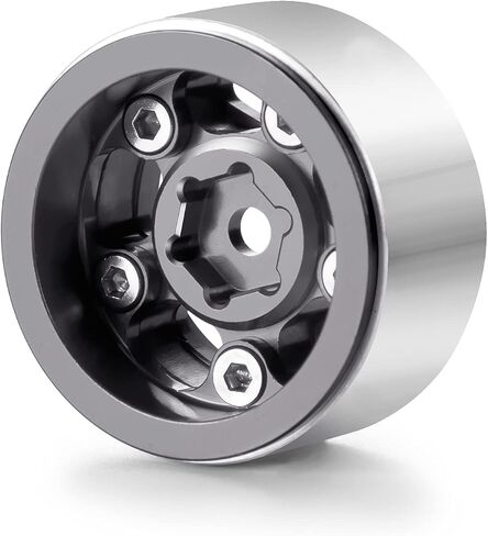 que-t 4pcs 1.0inch Metal Beadlock Wheel Rims Hubs for 1:24 Axial SCX24 AXI0081 AXI00001 C10 AXI00002 JLU RC CAR (Orange) in Kuwait