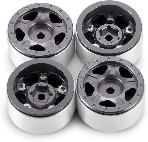 que-t 4pcs 1.0inch Metal Beadlock Wheel Rims Hubs for 1:24 Axial SCX24 AXI0081 AXI00001 C10 AXI00002 JLU RC CAR (Orange) in Kuwait
