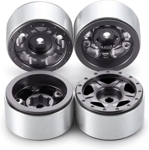 que-t 4pcs 1.0inch Metal Beadlock Wheel Rims Hubs for 1:24 Axial SCX24 AXI0081 AXI00001 C10 AXI00002 JLU RC CAR (Orange) in Kuwait