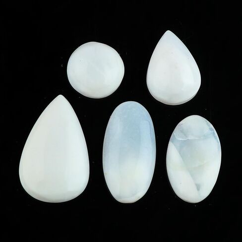 CRYSTALIS Wholesale 5pcs Natural Indian Moss Agate Loose Gemstone Bulk Cabochons Jewelry Making Supply from India, Chakra Healing Polished Stones, Wire Wrapping, DIY, Gem Collection, 15-20mm in Saudi Arabia