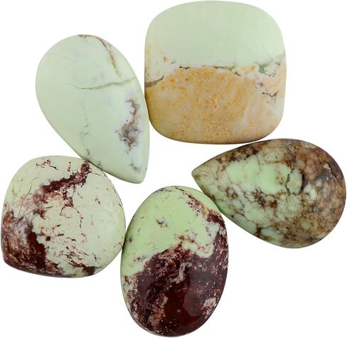 CRYSTALIS Wholesale 5pcs Natural Indian Moss Agate Loose Gemstone Bulk Cabochons Jewelry Making Supply from India, Chakra Healing Polished Stones, Wire Wrapping, DIY, Gem Collection, 15-20mm in Saudi Arabia