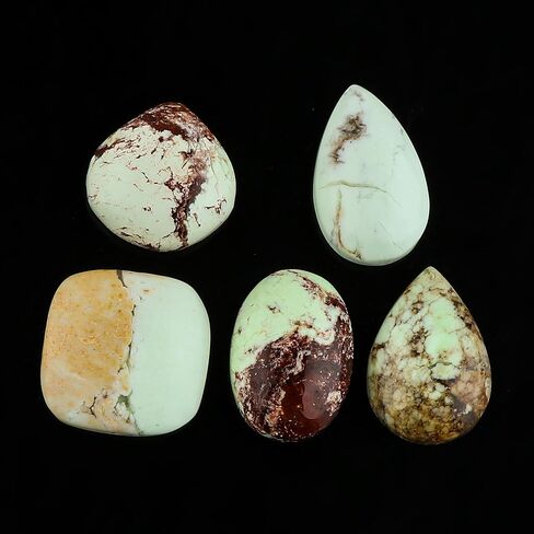 CRYSTALIS Wholesale 5pcs Natural Indian Moss Agate Loose Gemstone Bulk Cabochons Jewelry Making Supply from India, Chakra Healing Polished Stones, Wire Wrapping, DIY, Gem Collection, 15-20mm in Saudi Arabia
