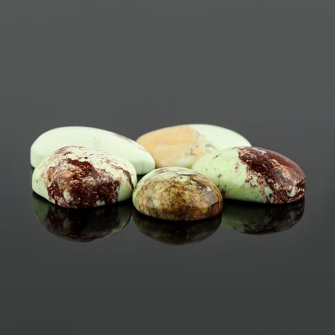 CRYSTALIS Wholesale 5pcs Natural Indian Moss Agate Loose Gemstone Bulk Cabochons Jewelry Making Supply from India, Chakra Healing Polished Stones, Wire Wrapping, DIY, Gem Collection, 15-20mm in Saudi Arabia