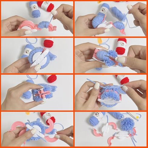 Cheliziya 10+4+100 PCS مجموعة حلقات الماسك الحلم ، الأطواق المعدنية للحرف ، 6 بوصات حلقات Macrame الذهب ، 5 أشكال الأطواق المعدنية مع 4 صانعي Pompom الحجم و 100 PCS حبات الخشب in Kuwait